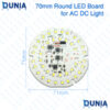 70mm Round LED Board Module 70 SMD LEDs AC 220V DC Compatible for Bulb Ceiling Panel Light