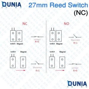 27mm Normally Closed Reed Switch Magnetic Door Window Sensor NC Wired for Security Alarm System