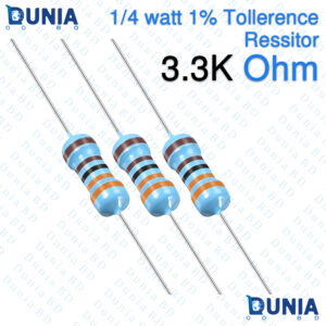 3.3K ohm 1/4 Watt Resistor Quarter watt 1% 3.3KΩ 3.3 Kohms 3300 ohms Metal Film Resistance