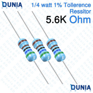 5.6k ohm 1/4 watt Resistor Quarter watt 1% 5.6kΩ 5.6 Kohms 5600 ohms Metal Film Resistance