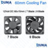 60mm Cooling Fan 12V DC 7 Blade & 9 Blade Variations Brushless Axial Fan for 3D Printer Router PC Case DVR Electronics Cooling