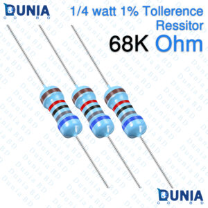 68k ohm 1/4 Watt Resistor Quarter watt 1% 68kΩ 68 Kohms 68000 ohms Metal Film Resistance