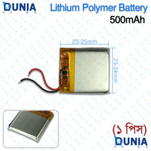 500mAh Lithium Polymer Battery 3.7Volt LiPo Rechargeable Cell with Wire (Square Thick Cell) For Remote Headphone Camera & DIY Work