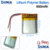 600mAh Lithium Polymer Battery 3.7Volt LiPo Rechargeable Cell with Wire For Remote Headphone Camera & DIY Work