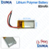 60mAh Li-Polymer Battery 3.7V Li-Po LiPo Rechargeable Cell with Wire For Remote Headphone Camera & DIY Work