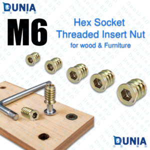M6 Threaded Insert Nut Hex Socket for Wood & Furniture 13mm