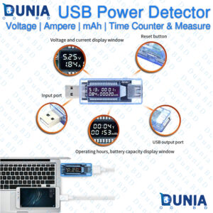 USB Power Detector Tester Voltage Current mAh Time Counter Meter for Charger Cable Device Testing