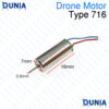 716 Coreless Drone Motor 7x16mm 0.8mm Shaft Ultra Compact High Speed Micro Brushed Motor for Tiny Whoop