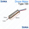 720 Coreless Drone Motor 7x20mm 1mm Shaft High Speed Micro Brushed Motor for Tiny Whoop Quadcopter RC Drone