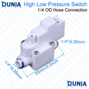 High Low Pressure Switch for RO Water Purifier 1/4" OD Quick Connect