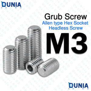 M3 Grub Screw Stainless Steel Flat Point