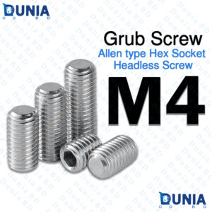 M4 Grub Screw Stainless Steel Flat Point