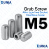M5 Grub Screw Stainless Steel Flat Point