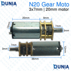 N20 Gear Motor 3x7mm D-Shaft 20mm Motor Body High Torque Micro DC Geared Motor