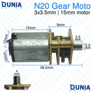 N20 Gear Motor 3x3.5mm D-Shaft 15mm Motor Body High Torque Micro DC Geared Motor