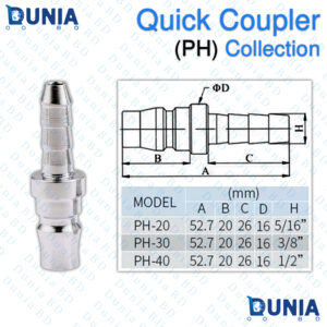 PH Series Quick Coupler Pneumatic Hose Barb Plug Online in Bangladesh 6mm, 8mm, 10mm, 12mm