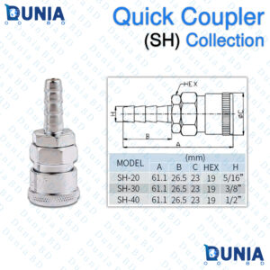SH Series Quick Coupler Pneumatic Hose Barb Socket Online in Bangladesh 6mm, 8mm, 10mm, 12mm