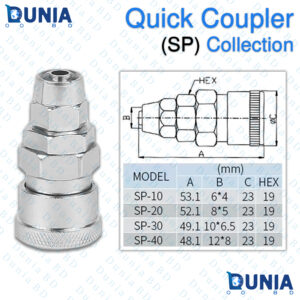 SP Series Quick Coupler Pneumatic Hose Barb Socket Online in Bangladesh 6mm, 8mm, 10mm, 12mm
