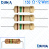 150 ohm 1/2 watt Half watt Resistor ±5% 150Ω 150 ohms 150 ohms Carbon Film Resistance