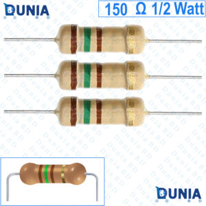 150 ohm 1/2 watt Half watt Resistor ±5% 150Ω 150 ohms 150 ohms Carbon Film Resistance