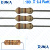 180 ohm 1/4 watt Quarter watt Resistor ±5% 180Ω 180 ohms Carbon Film Resistance