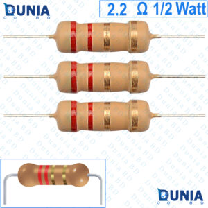 2.2 ohm 1/2 watt Half watt Resistor ±5% 2.2Ω 2.2 ohms 2R2 Carbon Film Resistance