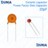 22pF 50V Ceramic Power Factor Disc Capacitor 0.000022uF 2.2e-11F