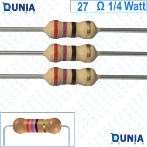 27 ohm 1/4 watt Quarter watt Resistor ±5% 27Ω 27 ohms Carbon Film Resistance