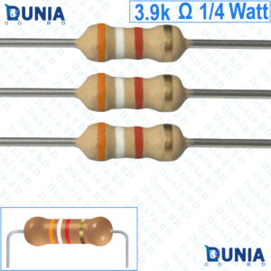 3.9K ohm 1/4 watt Quarter watt Resistor ±5% 3.9KΩ 3.9K ohms Carbon Film Resistance