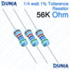 56k ohm 1/4 watt Resistor Quarter watt 1% 56kΩ 56 Kohms 56000 ohms Metal Film Resistance
