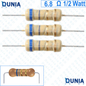 6.8 ohm 1/2 watt Half watt Resistor ±5% 6.8Ω 6.8 ohms Carbon Film Resistance
