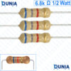 6.8K ohm 1/2 watt Half watt Resistor ±5% 6.8KΩ 6.8 Kohms Carbon Film Resistance