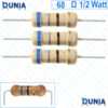 68 ohm 1/2 watt Half watt Resistor ±5% 68Ω 68 ohms Carbon Film Resistance
