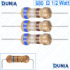 680 ohm 1/2 watt Half watt Resistor ±5% 680Ω 680 ohms Carbon Film Resistance