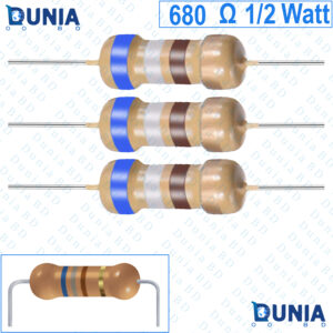 680 ohm 1/2 watt Half watt Resistor ±5% 680Ω 680 ohms Carbon Film Resistance
