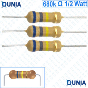 680K ohm 1/2 watt Half watt Resistor ±5% 680KΩ 680 Kohms Carbon Film Resistance