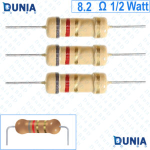 8.2 ohm 1/2 watt Half watt Resistor ±5% 8.2Ω 8.2 ohms Carbon Film Resistance