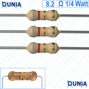 8.2 ohm 1/4 watt Quarter watt Resistor ±5% 8.2Ω 8.2 ohms Carbon Film Resistance