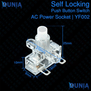 Self Locking Push Button Switch 10A 250V AC Power Socket