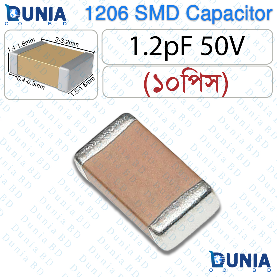 1.2pF SMD 1206 Capacitor Multilayer Ceramic Precision MLCC