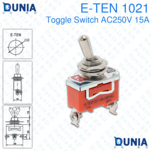 E-TEN 1021 Toggle Switch AC 250V 15A ON-OFF 2 Pin Heavy Duty Switch