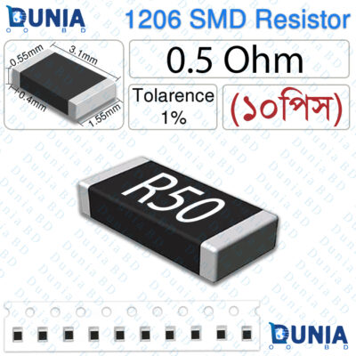 0.5 Ohm R50 1206 SMD Resistor 1/4W 1% Tolerance Precision Chip Resistor