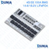 4S 5S 100A LiFePO4 BMS Protection Board 14.6V 18.2V for Lithium Iron Phosphate Battery