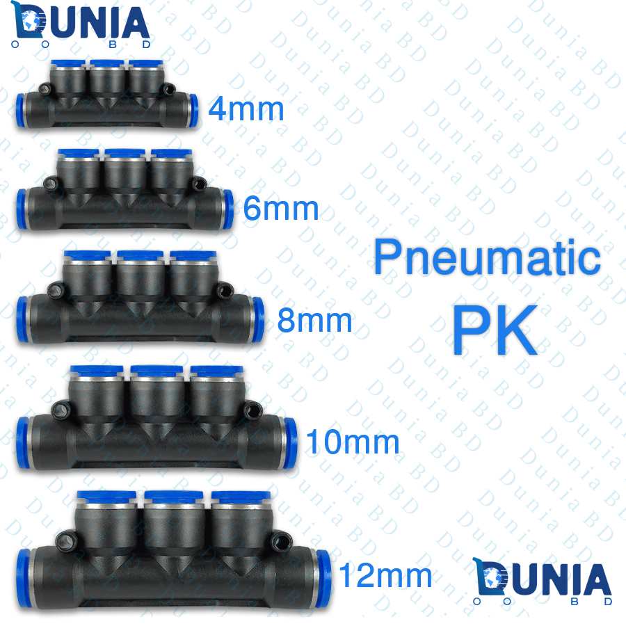 PK Union Tee Pneumatic Fittings 4mm 6mm 8mm 10mm 12mm Variations