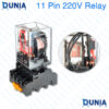 11 Pin 220V AC Relay Module with Base Socket Industrial