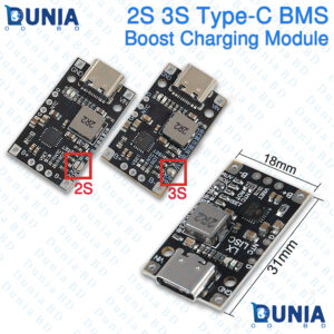 2S 3S Type-C USB BMS Battery Charging Boost Module with Fast Charge Support
