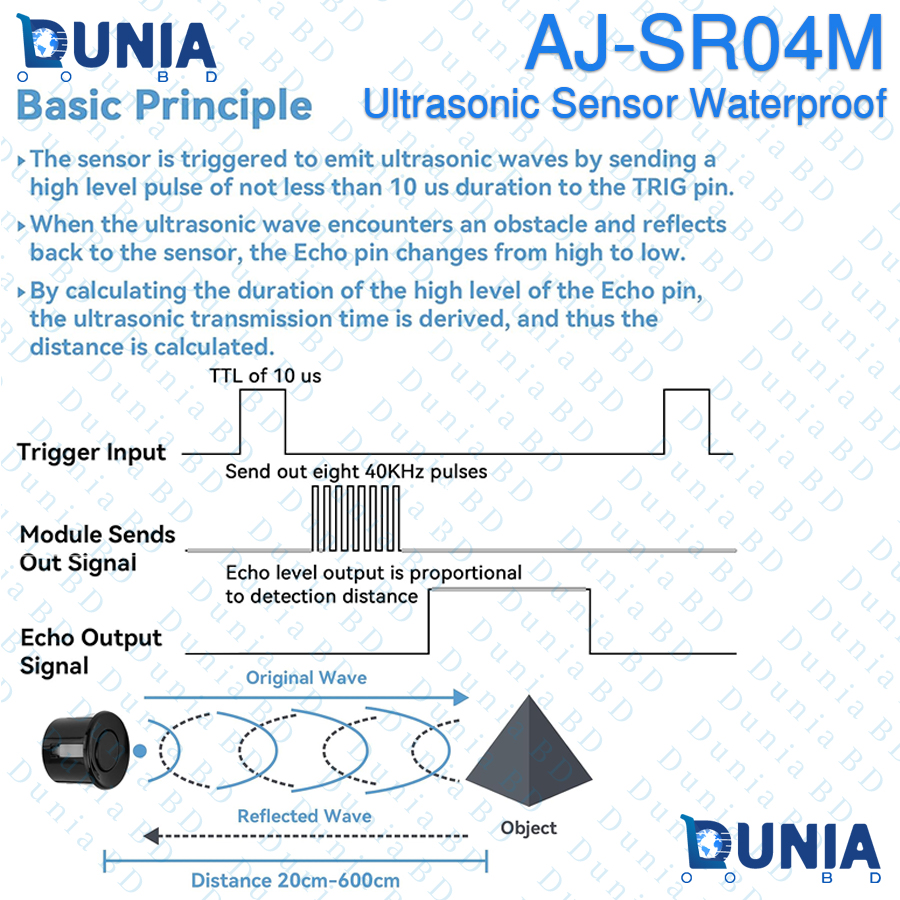 AJ-SR04M Waterproof Ultrasonic Distance Sensor Module