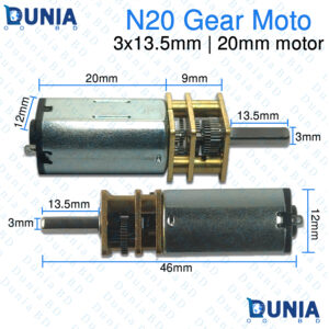 N20 Gear Motor 3x13.5mm D-Shaft 20mm Motor Body High Torque Micro DC Geared Motor