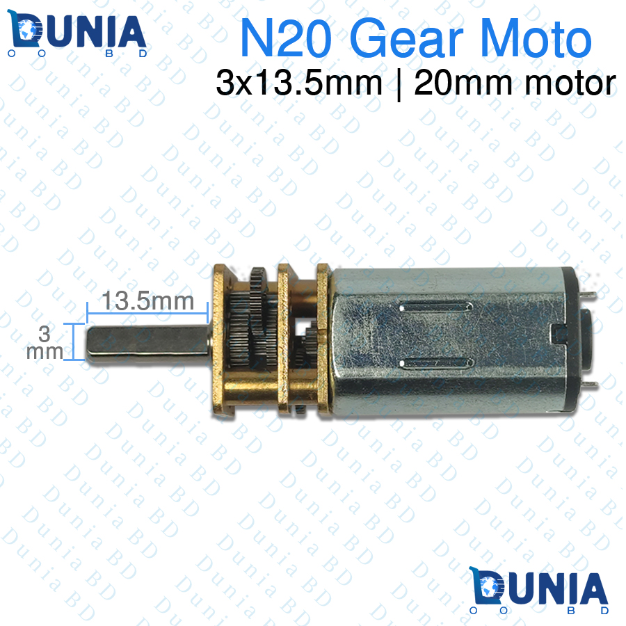 N20 Gear Motor 3x13.5mm D-Shaft 20mm Motor Body High Torque Micro DC Geared Motor