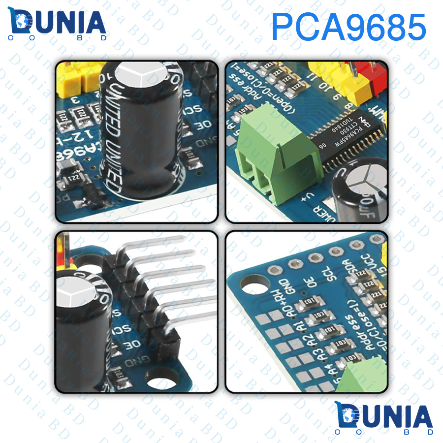 PCA9685 16 Channel 12 Bit PWM Servo Driver Board I2C Interface 1Pack